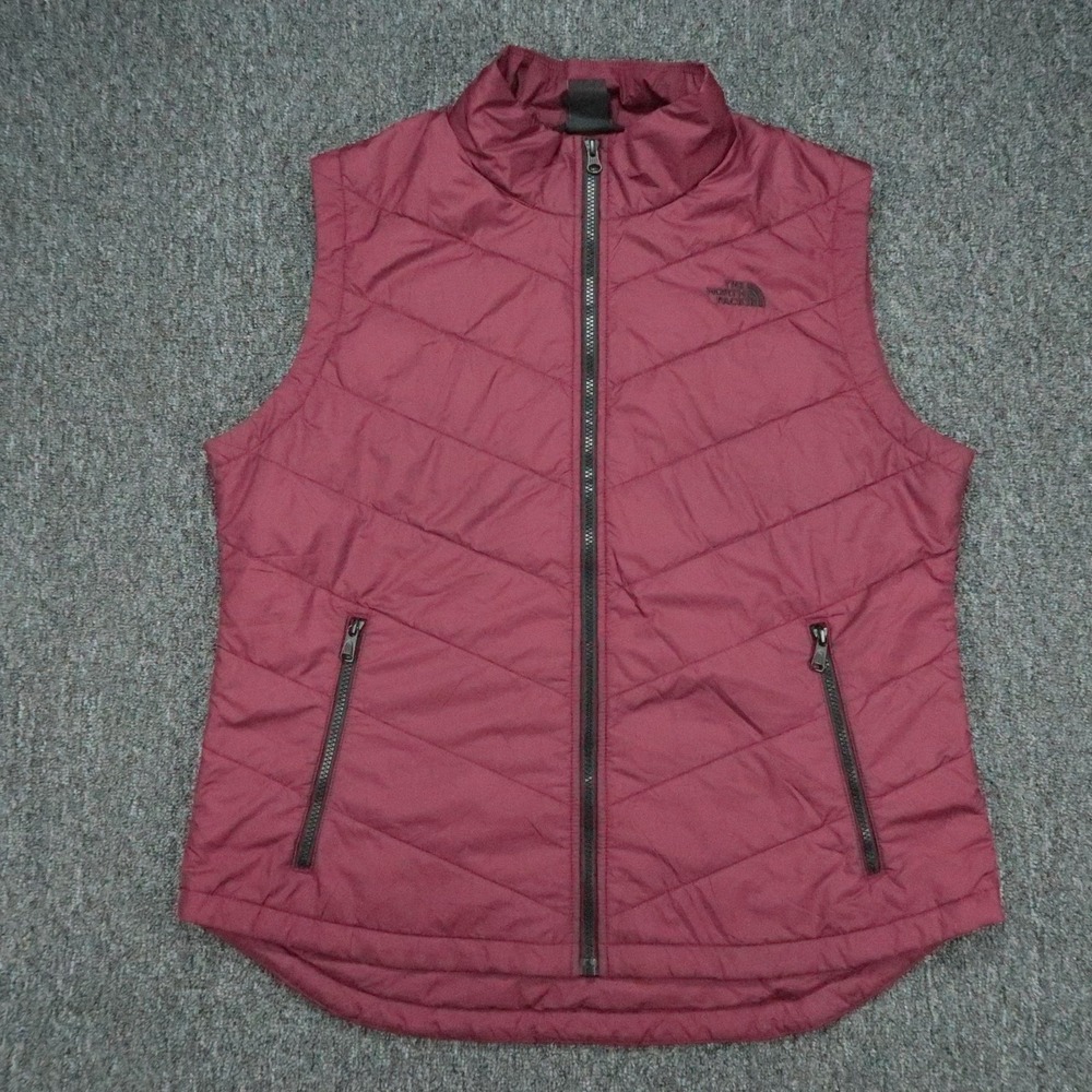 The North Face Vest Womens XL Red Tamburello 2 Full Zip Pockets Quilted Hiking